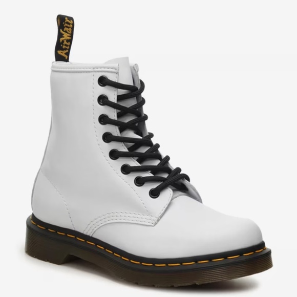 Dr. Martens 1460 White Leather Lace-Up Boots - Picture 6 of 7